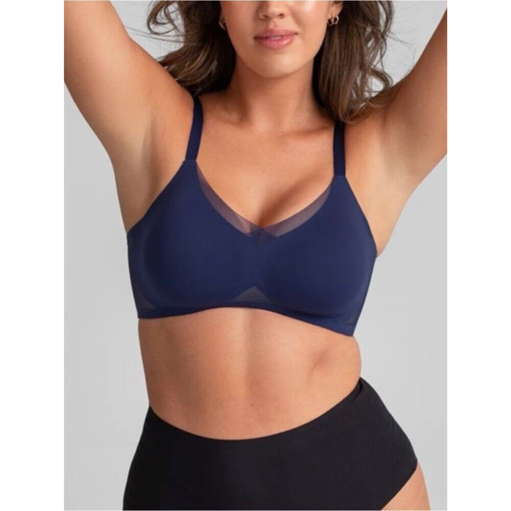 NWT HoneyLove Lift Wear Crossover Wireless Bra Navy Blue Size 3X